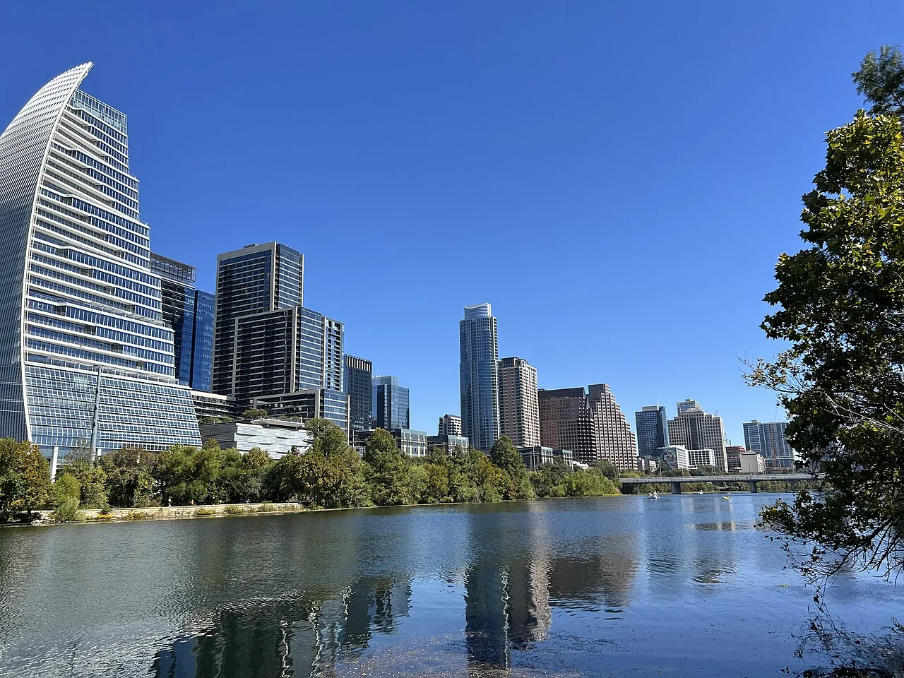 Austin skyline seen from Lady Bird Lake
