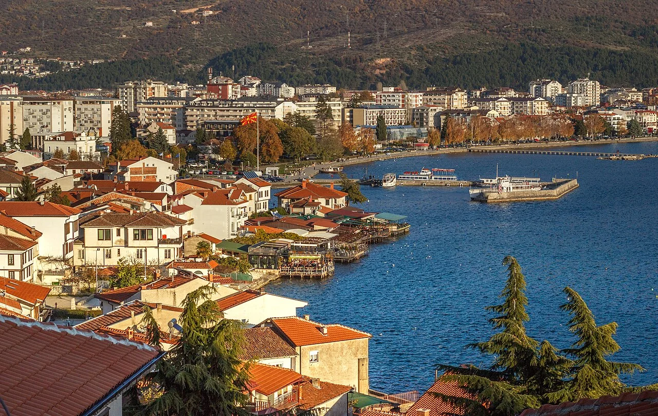 Historic Ohrid and Lake Ohrid in North Macedonia
