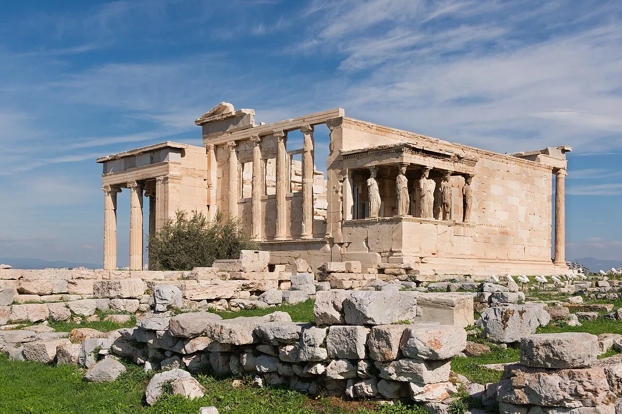 The Erechtheion on the Acropolis in Athens, Greece