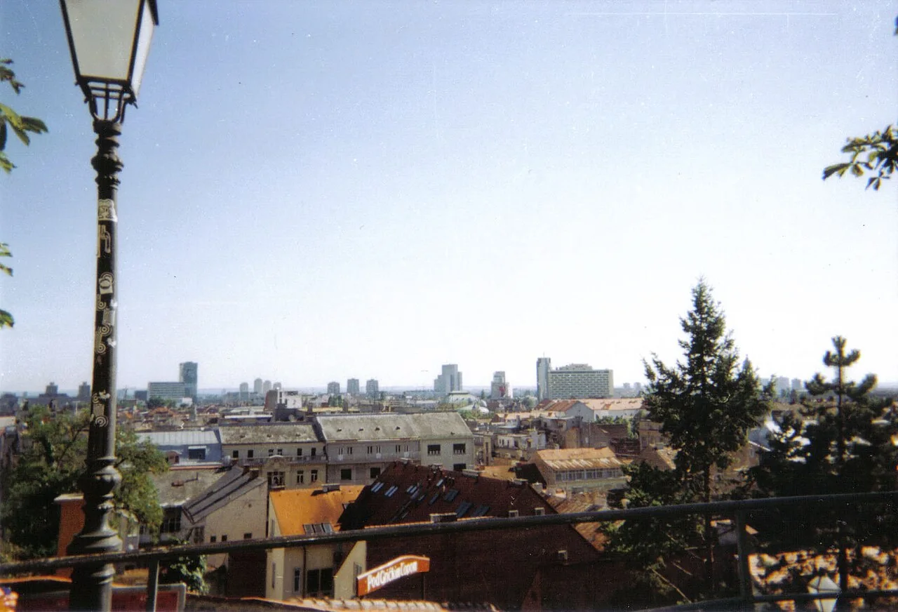 Zagreb rooftops and skyline seen from the Upper Town