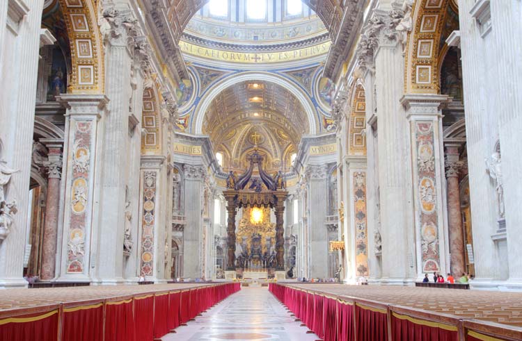 Inside of St. Peter's Basilica, Vatican City, Italy