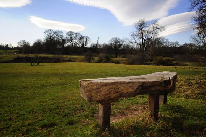 Bench in Erddig Park, Wrexham, United Kingdom